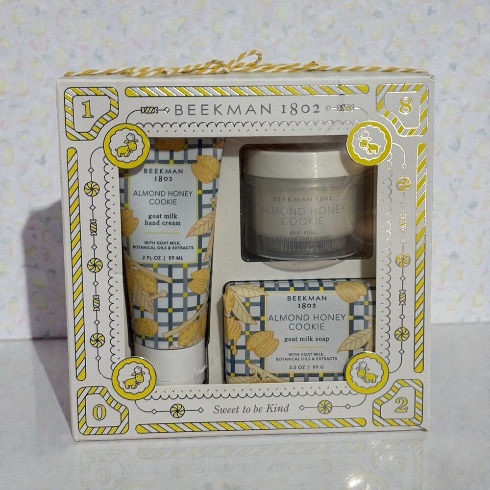 Beekman 1802 Sweet To Be Kind Almond Honey Cookie Bath & Body Gift Set New